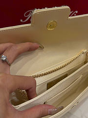 Kitlife Roger Vivier Satin Efflorescence Envelope Clutch Bag Beige 24x3x13cm  - 6