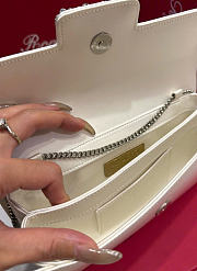 Kitlife Roger Vivier Satin Efflorescence Envelope Clutch Bag White 24x3x13cm - 5