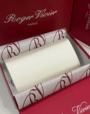 Kitlife Roger Vivier Satin Efflorescence Envelope Clutch Bag White 24x3x13cm - 6