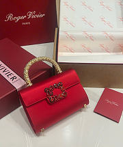 Kitlife Roger Vivier Jewel Efflorescence Mini Bag In Red Satin 24x3x13cm  - 6