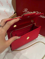 Kitlife Roger Vivier Jewel Efflorescence Mini Bag In Red Satin 24x3x13cm  - 5