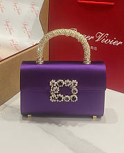Kitlife Roger Vivier Jewel Efflorescence Mini Bag In Purple Satin 24x3x13cm  - 1