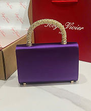 Kitlife Roger Vivier Jewel Efflorescence Mini Bag In Purple Satin 24x3x13cm  - 5