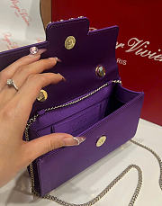 Kitlife Roger Vivier Jewel Efflorescence Mini Bag In Purple Satin 24x3x13cm  - 3
