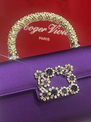 Kitlife Roger Vivier Jewel Efflorescence Mini Bag In Purple Satin 24x3x13cm  - 4