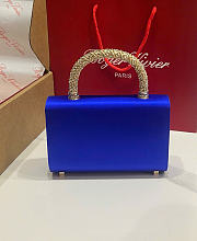 Kitlife Roger Vivier Jewel Efflorescence Mini Bag In Blue Satin 24x3x13cm  - 3