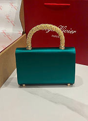 Kitlife Roger Vivier Jewel Efflorescence Mini Bag In Green Satin 24x3x13cm  - 6