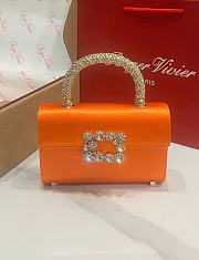 Kitlife Roger Vivier Jewel Efflorescence Mini Bag In Orange Satin 24x3x13cm - 1