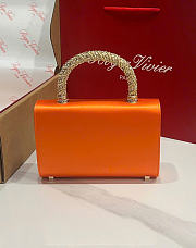 Kitlife Roger Vivier Jewel Efflorescence Mini Bag In Orange Satin 24x3x13cm - 6