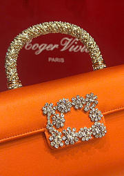 Kitlife Roger Vivier Jewel Efflorescence Mini Bag In Orange Satin 24x3x13cm - 2