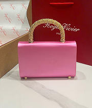 Kitlife Roger Vivier Jewel Efflorescence Mini Bag In Pink Satin 24x3x13cm  - 6