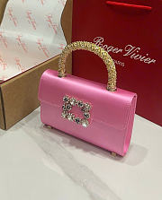 Kitlife Roger Vivier Jewel Efflorescence Mini Bag In Pink Satin 24x3x13cm  - 2