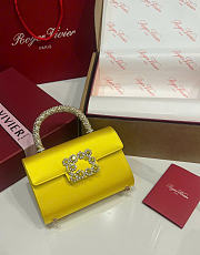 Kitlife Roger Vivier Jewel Efflorescence Mini Bag In Yellow Satin 24x3x13cm  - 6