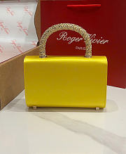 Kitlife Roger Vivier Jewel Efflorescence Mini Bag In Yellow Satin 24x3x13cm  - 5