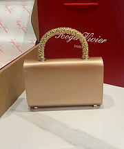 Kitlife Roger Vivier Jewel Efflorescence Mini Bag In Beige Satin 24x3x13cm  - 3
