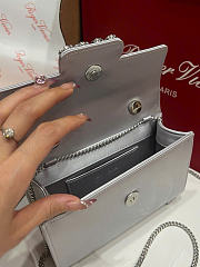 Kitlife Roger Vivier Jewel Efflorescence Mini Bag In Silver Satin 24x3x13cm  - 3