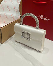 Kitlife Roger Vivier Jewel Efflorescence Mini Bag In White Satin 24x3x13cm  - 2