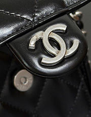 Kitlife Chanel 25C Drawstring Bucket Hobo Bag Black Leather Silver Hardware 22x21x10cm - 5