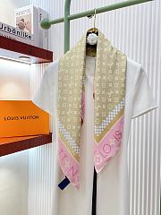 Kitlife Louis Vuitton Monogram Pattern Silk Scarf Pink & Beige 90x90cm  - 1