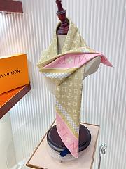 Kitlife Louis Vuitton Monogram Pattern Silk Scarf Pink & Beige 90x90cm  - 6