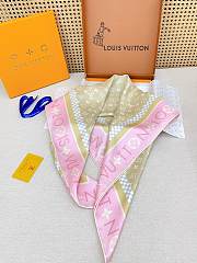 Kitlife Louis Vuitton Monogram Pattern Silk Scarf Pink & Beige 90x90cm  - 3