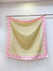 Kitlife Louis Vuitton Monogram Pattern Silk Scarf Pink & Beige 90x90cm  - 2
