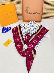 Kitlife Louis Vuitton Monogram Pattern Silk Scarf White & Red 90x90cm  - 2