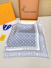 Kitlife Louis Vuitton Monogram Pattern Silk Scarf White & Grey 90x90cm  - 6