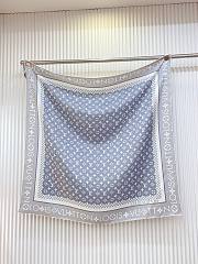 Kitlife Louis Vuitton Monogram Pattern Silk Scarf White & Grey 90x90cm  - 3