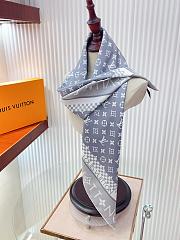 Kitlife Louis Vuitton Monogram Pattern Silk Scarf White & Grey 90x90cm  - 2