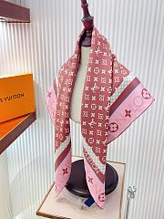 Kitlife Louis Vuitton Monogram Pattern Silk Scarf Rose Pink 90x90cm  - 4