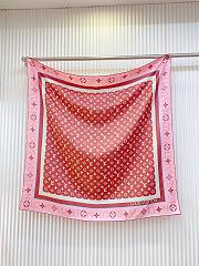 Kitlife Louis Vuitton Monogram Pattern Silk Scarf Rose Pink 90x90cm  - 2