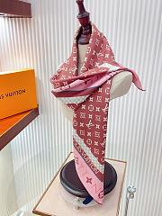Kitlife Louis Vuitton Monogram Pattern Silk Scarf Rose Pink 90x90cm  - 6
