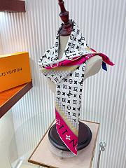Kitlife Louis Vuitton Monogram Pattern Silk Scarf White & Pink 90x90cm - 3