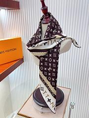 Kitlife Louis Vuitton Monogram Pattern Silk Scarf White & Brown 90x90cm - 3