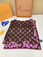 Kitlife Louis Vuitton Alphabet Combination Square Scarf Pink & Brown 90x90cm - 2