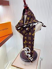 Kitlife Louis Vuitton Alphabet Combination Square Scarf Brown 90x90cm  - 4