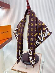 Kitlife Louis Vuitton Alphabet Combination Square Scarf Brown 90x90cm  - 6