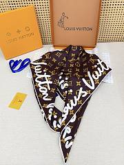 Kitlife Louis Vuitton Alphabet Combination Square Scarf Brown 90x90cm  - 5