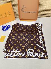 Kitlife Louis Vuitton Alphabet Combination Square Scarf Brown 90x90cm  - 3