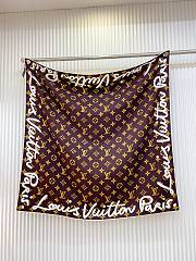 Kitlife Louis Vuitton Alphabet Combination Square Scarf Brown 90x90cm  - 2
