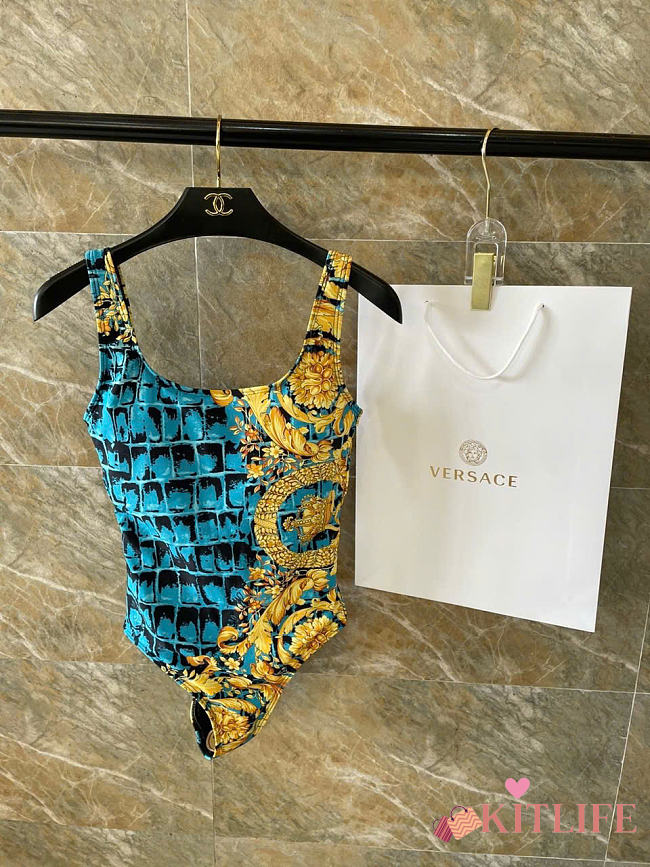 Kitlife Versace Swimsuit Blue & Yellow  - 1