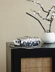 Kitlife Chanel Silver Sequin Embroidery Bag 14x21x8cm - 5