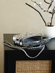 Kitlife Chanel Silver Sequin Embroidery Bag 14x21x8cm - 6