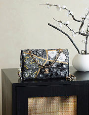 Kitlife Chanel 25A Embroidered Black Sequined CF Bag 15.5×25.5×6.5 cm - 1