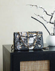 Kitlife Chanel 25A Embroidered Black Sequined CF Bag 15.5×25.5×6.5 cm - 5