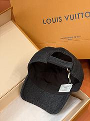 Kitlife Louis Vuitton Black Denim Baseball Cap with Handwritten Embroidery - 5