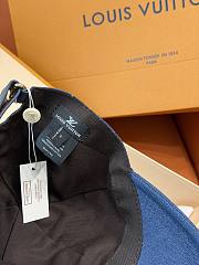 Kitlife Louis Vuitton Blue Denim Baseball Cap with Handwritten Embroidery  - 2