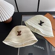 Kitlife Louis Vuitton Bucket Hat In White With Black / Brown Logo - 1