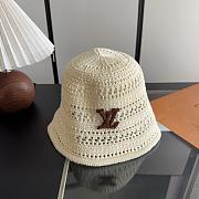 Kitlife Louis Vuitton Bucket Hat In White With Black / Brown Logo - 2